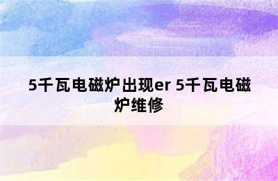 5千瓦电磁炉出现er 5千瓦电磁炉维修